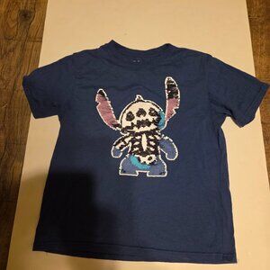 Disney Stitch Blue Shirt with Sequins that Change Colors - Size XL (14) Youth